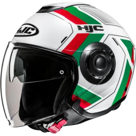 Casque HJC I40N Velu MC41 Blanc Rouge Vert