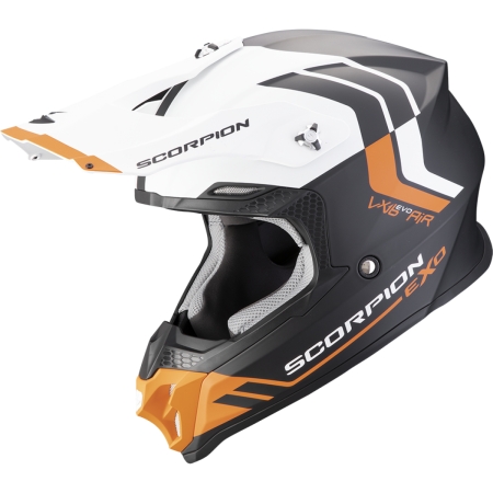 Casque Cross Scorpion VX-16 Evo Air Fusion Noir Mat Orange