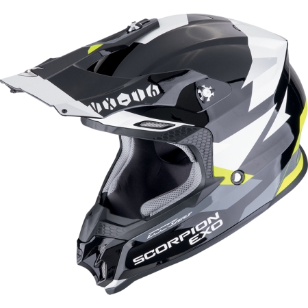 Casque Scorpion VX-16 Evo Air Rod Noir Jaune Fluo