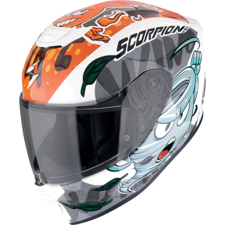 Casque Enfant Scorpion Exo-JNR AIR The4elements Blanc Bleu Orange