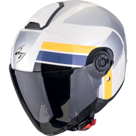 Casque Scorpion Exo-City II Blur Blanc Argent Jaune