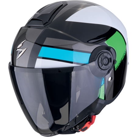 Casque Scorpion Exo-City II Blur Noir Blanc Vert