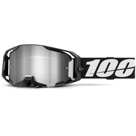 Masque Cross 100% Armatic Noir Écran Iridium Argent - Masque Cross 100%