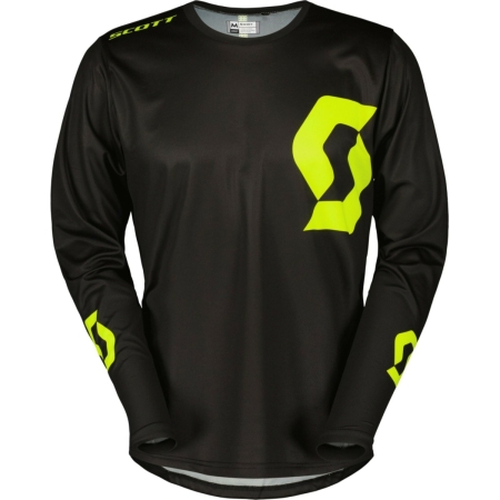 Maillot Cross Scott Compete Caviar Noir Jaune Fluo