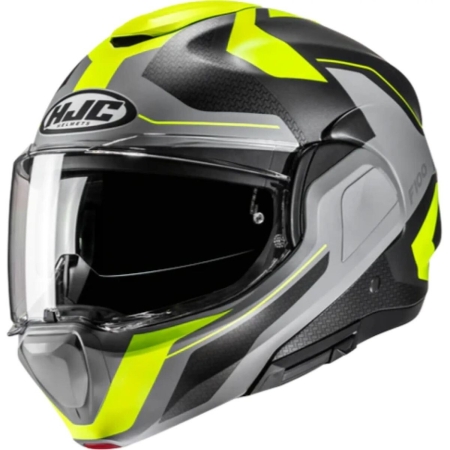 Casque HJC F100 Bios MC3HSF Gris Noir Jaune Fluo