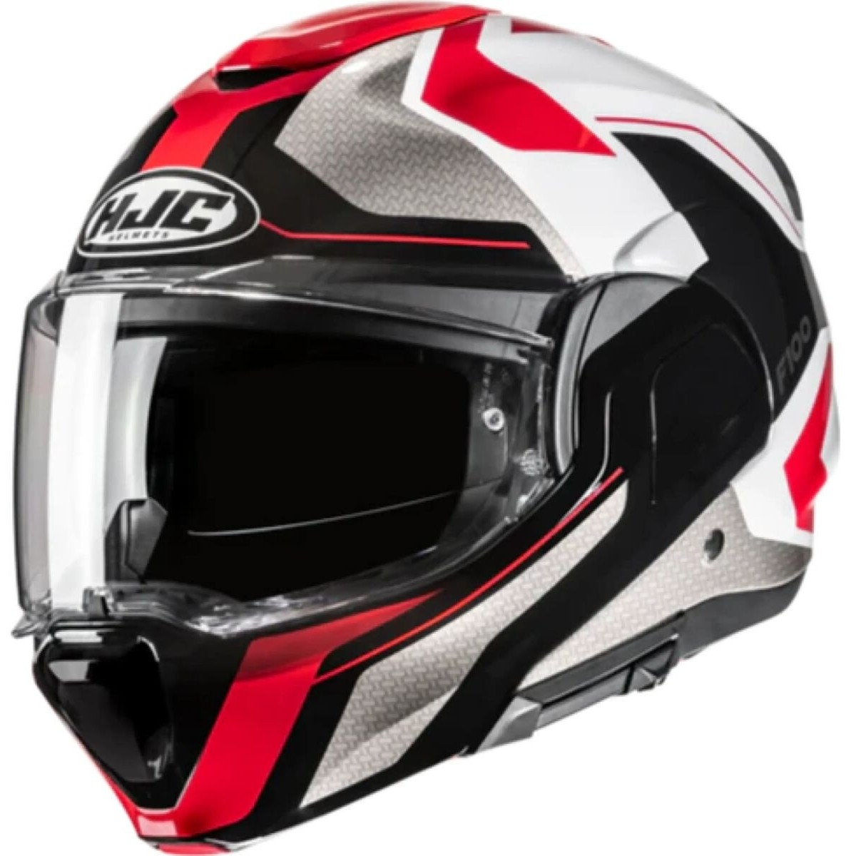 Casque HJC F100 Bios MC1 Rouge Gris Clair Blanc