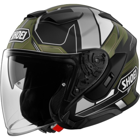 Casque Shoei J-Cruise 3 Whizzy Tc-11 Noir Gris Vert Fonce - Casque Jet SHOEI