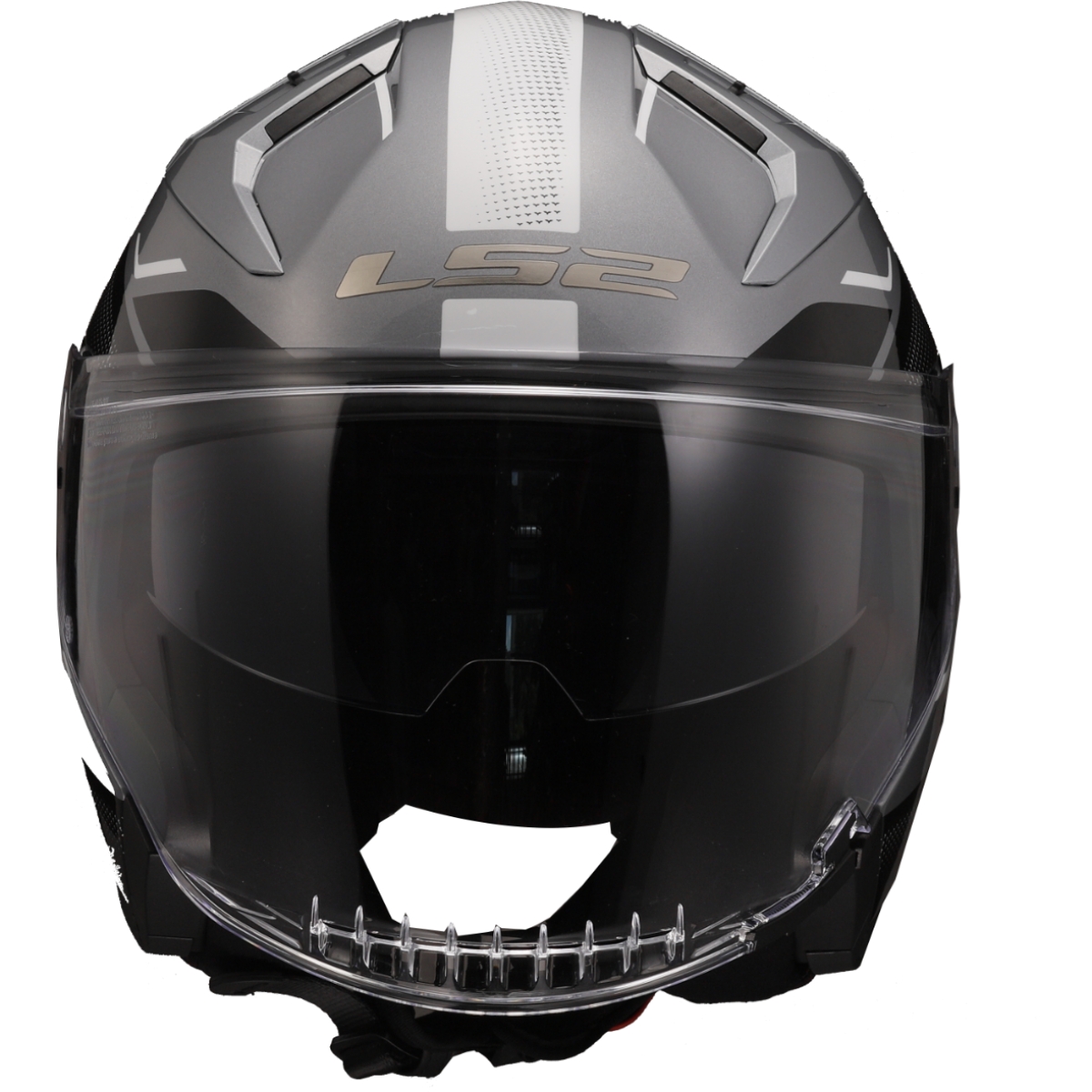 Casque Moto Jet LS2 Infinity II Veyron - Homologué ECE 22.06 - Gris/blanc Brillant - Léger Et Sécuritaire
