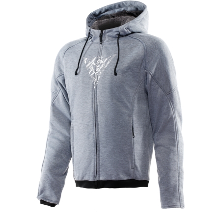 Sweat À Capuche Dainese Bovisa Safety Hoodie Full Zip Gris Melange Noir