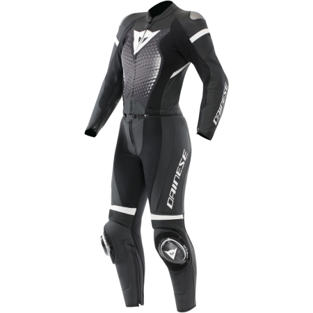 Combinaison Femme 2 Pièces Dainese Fulminea S/T Version Longue Noir Blanc - Combinaison moto femme DAINESE