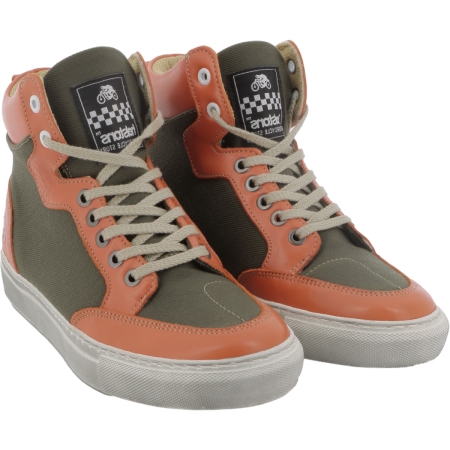 Baskets Femme Helstons Maya Kaki Orange - Bottes et Chaussures Femme HELSTONS