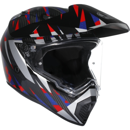 Casque AGV Ax9 MPLK Steppa Carbon Rouge Bleu