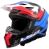 Casque Cross Ls2 MX703 Carbone X-Force Galuo Blanc Rouge Bleu