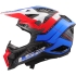Casque Cross Ls2 MX703 Carbone X-Force Galuo Blanc Rouge Bleu