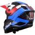 Casque Cross Ls2 MX703 Carbone X-Force Galuo Blanc Rouge Bleu