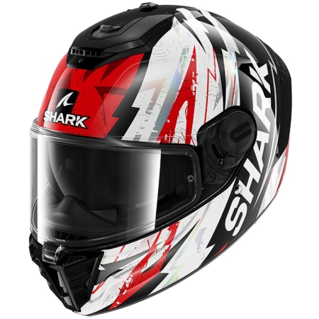 Casque Shark Spartan RS Hibolt Noir Blanc Rouge Brillant - Casque Intégral SHARK