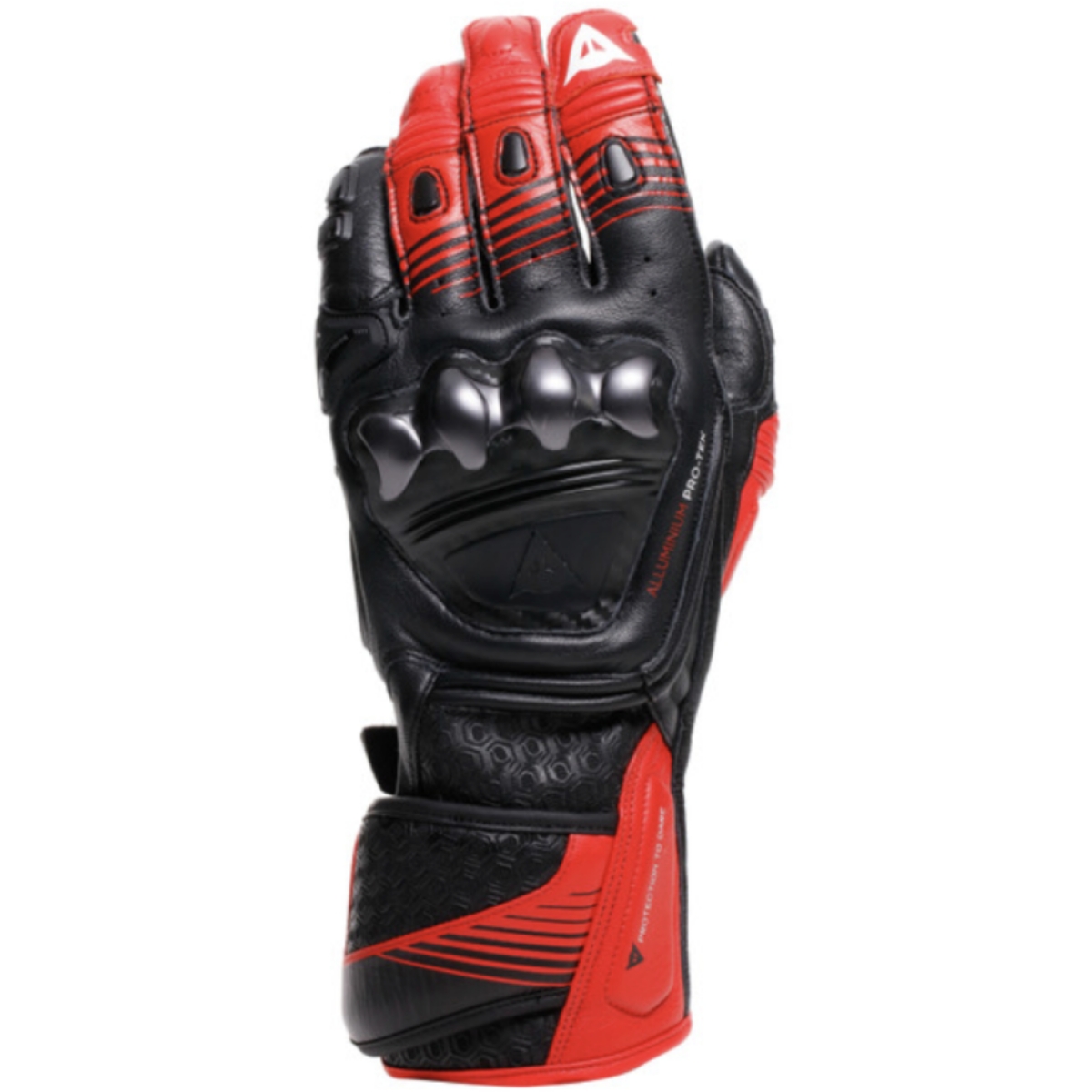 Gants Dainese Fiero Metal Noir Rouge Lava Blanc