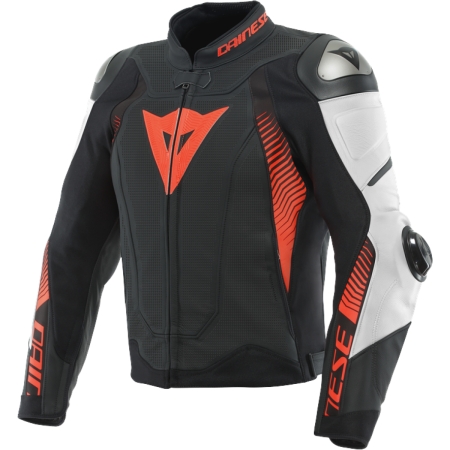 Blouson Dainese Super Speed 4 Noir Mat Blanc Rouge Fluo