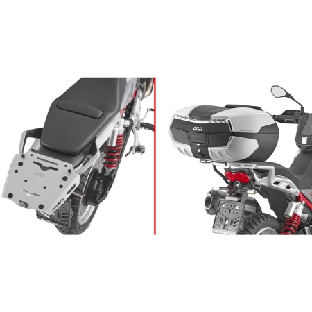 Support Top Case + Platine Alu Givi Moto Guzzi V85 TT - SRA8209 - Support et kit fixation GIVI
