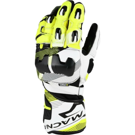 Gants Macna Powertrack 2.0 Noir Jaune Fluo Blanc