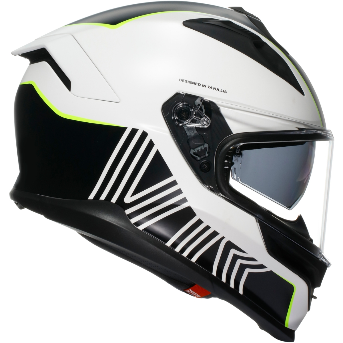 Casque AGV K7 Mplk Super 46 Blanc Noir Jaune Fluo
