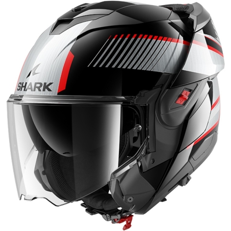 Casque Shark OXO Sikter Noir Blanc Gris Brillant
