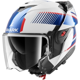Casque Shark OXO Sikter Blanc Bleu Rouge Brillant