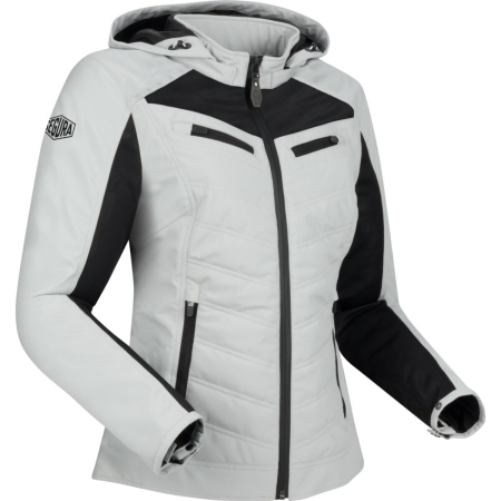 Veste Femme Segura Lady Natcho Vented Gris Clair Blanc Noir - Blousons et Vestes Moto Femme SEGURA