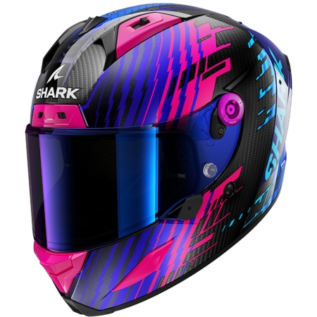 Casque Shark Aeron Edgy Noir Rose Bleu Brillant