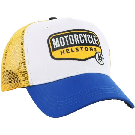 Casquette Helstons Petrol Blanc Bleu Jaune