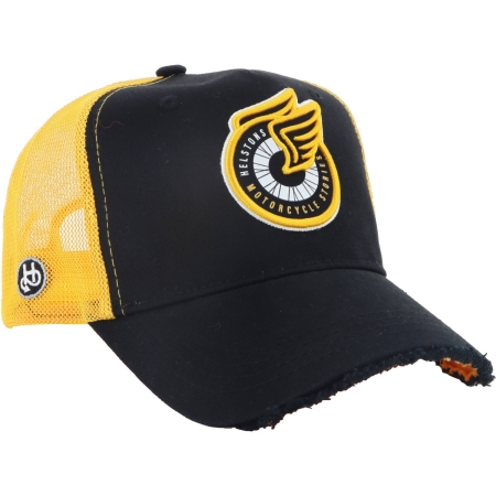 Casquette Helstons Winged Wheel Noir Jaune