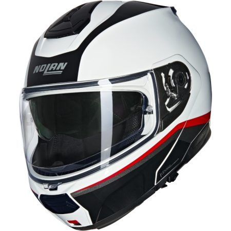 Casque Nolan N100-6 Incognito 344 Blanc Noir Rouge
