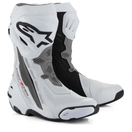 Bottes Alpinestars Supertech R Vented Blanc Gris Noir - Bottes et chaussures ALPINESTARS