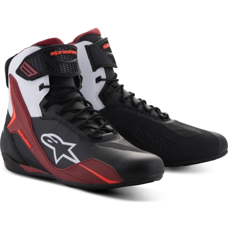 Baskets Alpinestars Faster-4 Noir Blanc Rouge Foncé