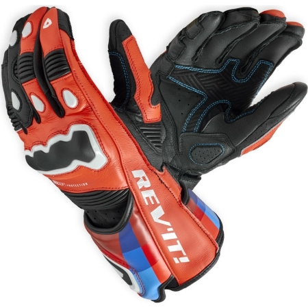 Gants Rev'It Quantum 3 Rouge Fluo Noir Bleu