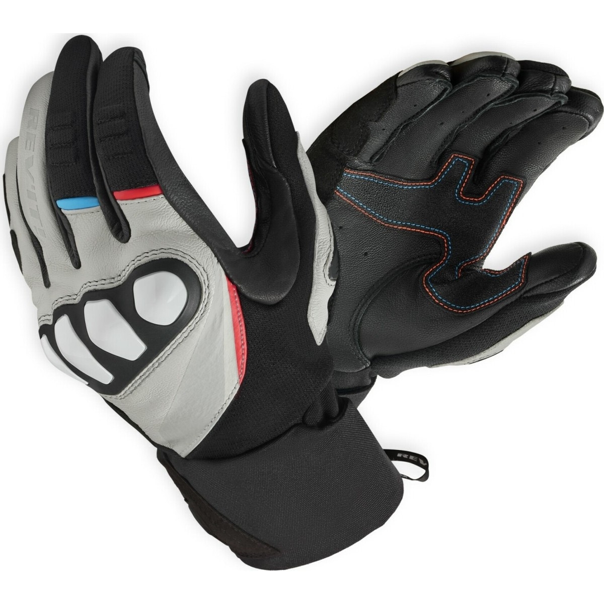 Gants Rev'It Combustion Noir Gris Clair Rouge