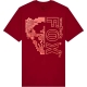 T-shirt Fox Image Skull SS Prem Rouge Cardinal