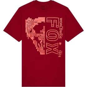 T-shirt Fox Image Skull SS Prem Rouge Cardinal