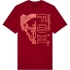 T-shirt Fox Image Skull SS Prem Rouge Cardinal