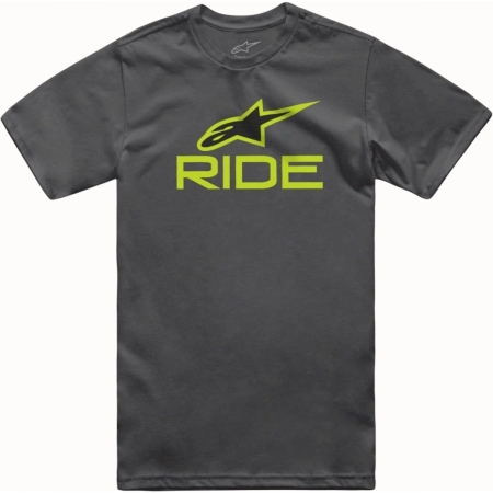 Tee-Shirt Alpinestars Ride 4.0 CSF Noir Charbon Jaune Fluo