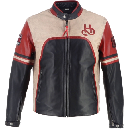 Blouson Helstons Indianapolis Noir Beige Rouge