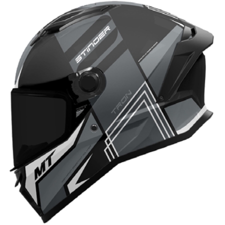 Casque MT Helmets Stinger 2 Tron B12 Noir Gris Brillant - Casque Intégral MT Helmets