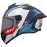 Casque MT Helmets Targo S Ivan Ortola 2024 A7 Bleu Blanc Rouge Brillant