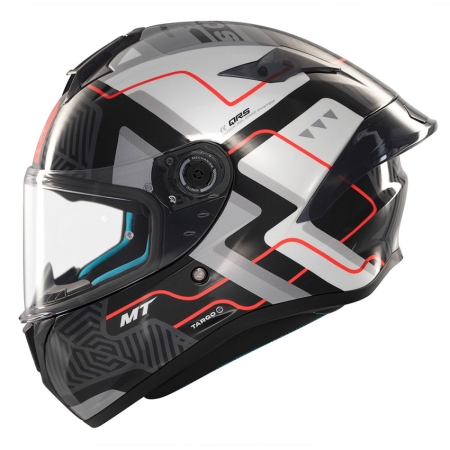 Casque MT Helmets Targo S Brik C0 Noir Blanc Brillant - Casque Intégral MT Helmets