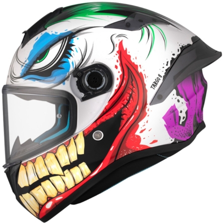 Casque MT Helmets Targo S Joke A5 Blanc Rouge Violet Brillant