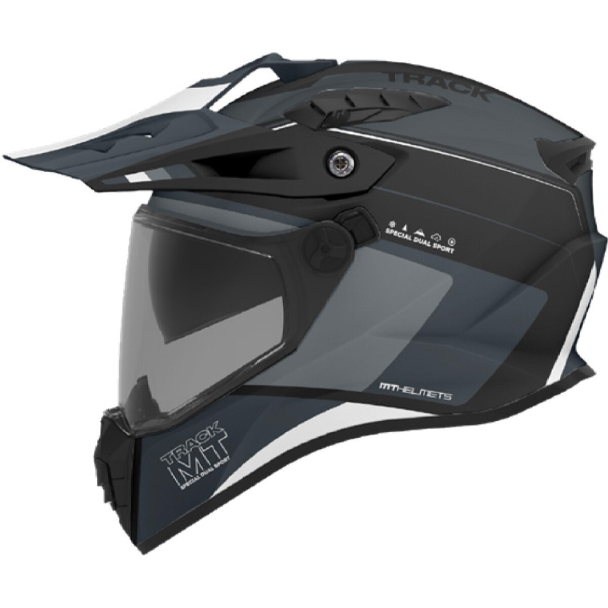 Casque MT Helmets Track SV Aries B1 Noir Gris Mat