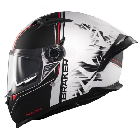 Casque MT Helmets Braker SV Charm A1 Noir Blanc Mat