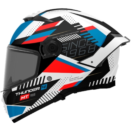 Casque MT Helmets Thunder 4 SV Luminence A7 Blanc Rouge Noir Brillant