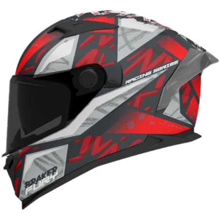 Casque MT Helmets Braker SV Fury C5 Noir Gris Rouge Brillant