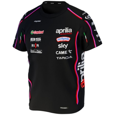 T-Shirt Enfant Ixon TSK Aprilia 25 Noir Rouge Fluo